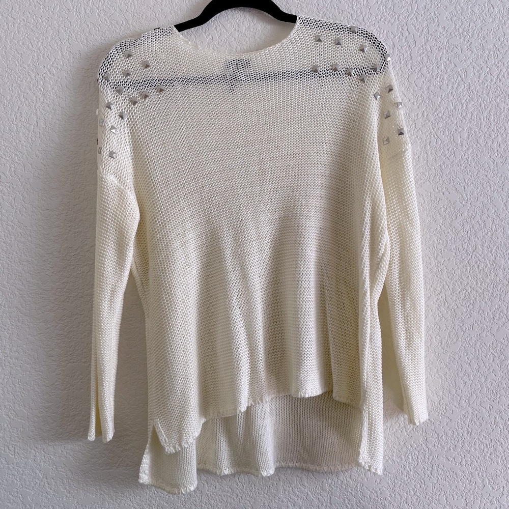 Nollie Off white sweater top with studs | Size XS